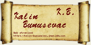 Kalin Bunuševac vizit kartica